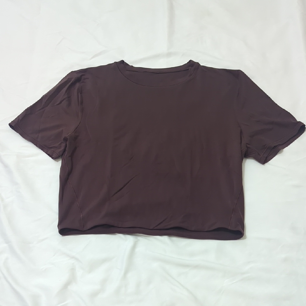 Lululemon Short Sleeve Crop Top, Color Brown, Size S